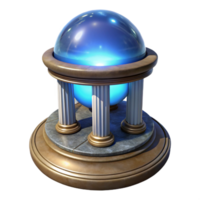 Luminous Orb on Classical Pedestal 3D Render of Illuminated Sphere png