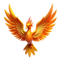 Fiery Wings A 3D Render of a Mythical Firebird png