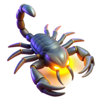Glowing Mechanical Scorpion 3D Render of Articulated Arachnid png