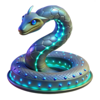 Glowing Snake Futuristic Reptile with Neon Lights png