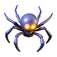 Glowing Robotic Spider 3D Render of an Eight-Legged Machine png