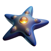 Glowing Star Shape Abstract 3D Render png