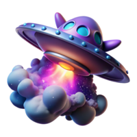 Cosmic Craft A 3D Render of a Spaceship Launching Through Nebula png