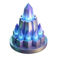 Glowing Crystal Structure 3D Render of Iridescent Facets and Luminescent Gems png