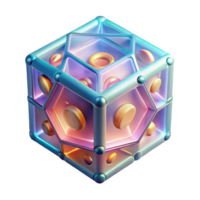 Abstract 3D Render Geometric Cube with Internal Structure png