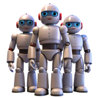 Team of Three Friendly Robots AI, Automation, and Robotics png