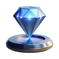 Luminous Gem on Polished Stand 3D Render of a Sparkling Facet png
