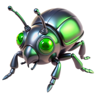 Metallic Green Robot Insect 3D Render of a Futuristic Bug png