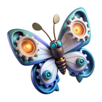 Steampunk Butterfly A 3D Render of a Mechanical Insect png