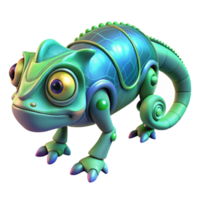 Cybernetic Chameleon A 3D Render of a Mechanical Reptile png