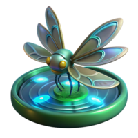 Futuristic Insect on Illuminated Platform 3D Render png
