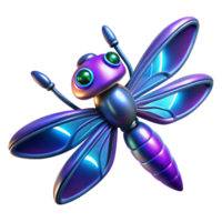 Cybernetic Dragonfly 3D Render of a Futuristic Insect png