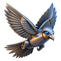 Mechanical Avian Flight A 3D Render of a Robotic Bird in Motion png