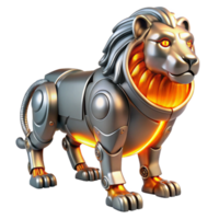 Robotic Lion Mechanical Beast with Illuminated Mane png