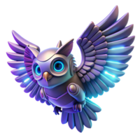 Cybernetic Owl A Futuristic Avian Robot Design png