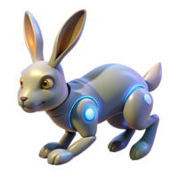 Futuristic Robotic Bunny 3D Render of a Mechanical Rabbit png