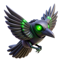 Robotic Bird in Flight 3D Render of Mechanical Avian png