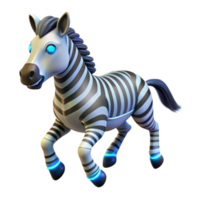 Cybernetic Zebra A Futuristic 3D Render png