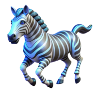 Striped Equine in Motion A 3D Render of a Zebra png