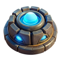 Glowing Stone Device 3D Render of Futuristic Energy Core png