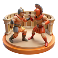 3D Render of Two Warriors Arm Wrestling in an Ancient Arena png