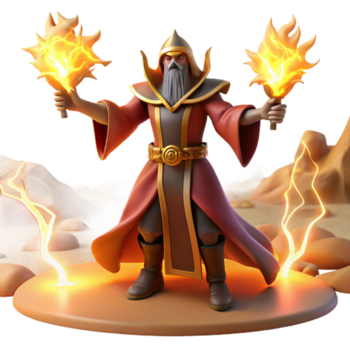 procedura guidata con fiammeggiante torce nel deserto ambientazione png