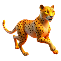Golden Cheetah A 3D Animated Render of a Running Cheetah png