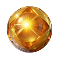 Golden Orb Abstract 3D Render of a Luminous Sphere png