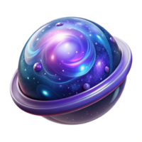 Cosmic Nebula Sphere A 3D Render of a Galactic Orb png