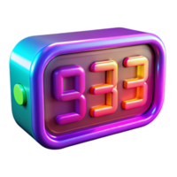 Neon Digital Clock Displaying 933 3D Render of Colorful Timepiece png