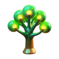 Glowing Orb Tree 3D Render of Abstract Illuminated Flora png