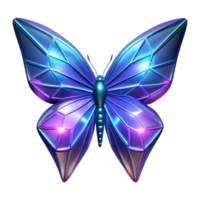 Iridescent Geometric Butterfly A 3D Render of a Colorful Insect png