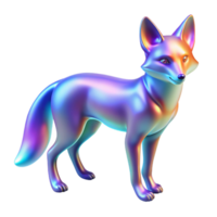 Iridescent Fox 3D Render of a Colorful, Shiny Canine png