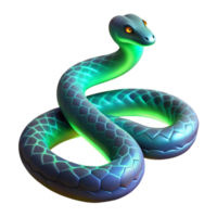 Glowing Snake 3D Render of Reptilian Scales and Bioluminescent Patterns png
