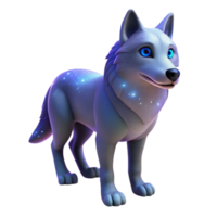 3D Render of a Sparkling Wolf png