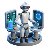 Robot in a Futuristic Lab AI, Technology, and Automation png