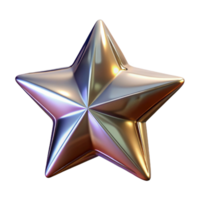Metallic Star 3D Render of a Shiny, Five-Pointed Star png