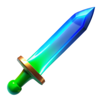 Luminous Crystal Sword A 3D Render of a Fantasy Weapon png