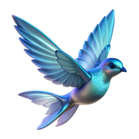Celestial Bird A 3D Render of a Luminescent Avian png