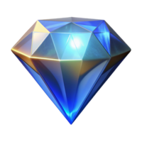 Luminous Gem A 3D Render of a Sparkling Blue and Gold Facetted Crystal png