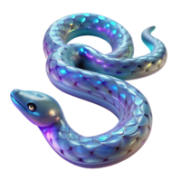 Luminous Serpent A 3D Render of an iridescent, scaled reptile png