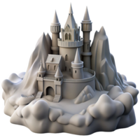 Enchanted Castle on a Cloud Mountaintop A 3D Render png
