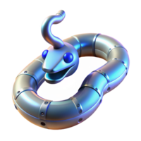 Metallic Snake Pool Float 3D Render of Futuristic Inflatable png