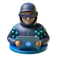 Cybersecurity Agent Using Tablet Digital Security and Data Protection png