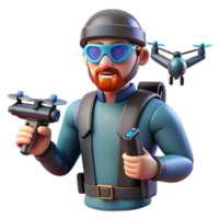 Drone Pilot with Advanced Aerial Vehicle and Remote Control png