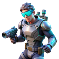 Futuristic Soldier Action Game Character Render png