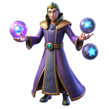 místico mago mestre do luminescente orbes e arcano poder png