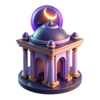 Crescent Moon Shrine A 3D Render of an Ancient Temple png