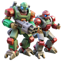 Futuristic Combat Robots Advanced Mechanics, Powerful Weaponry, and Strategic Teamwork png