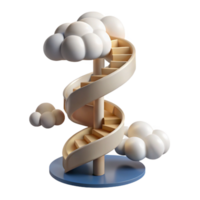 Spiral Staircase to the Clouds A 3D Render of Aspirational Growth png